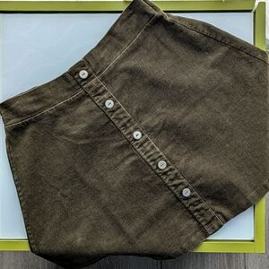 Moss Green Corduroy Miniskirt